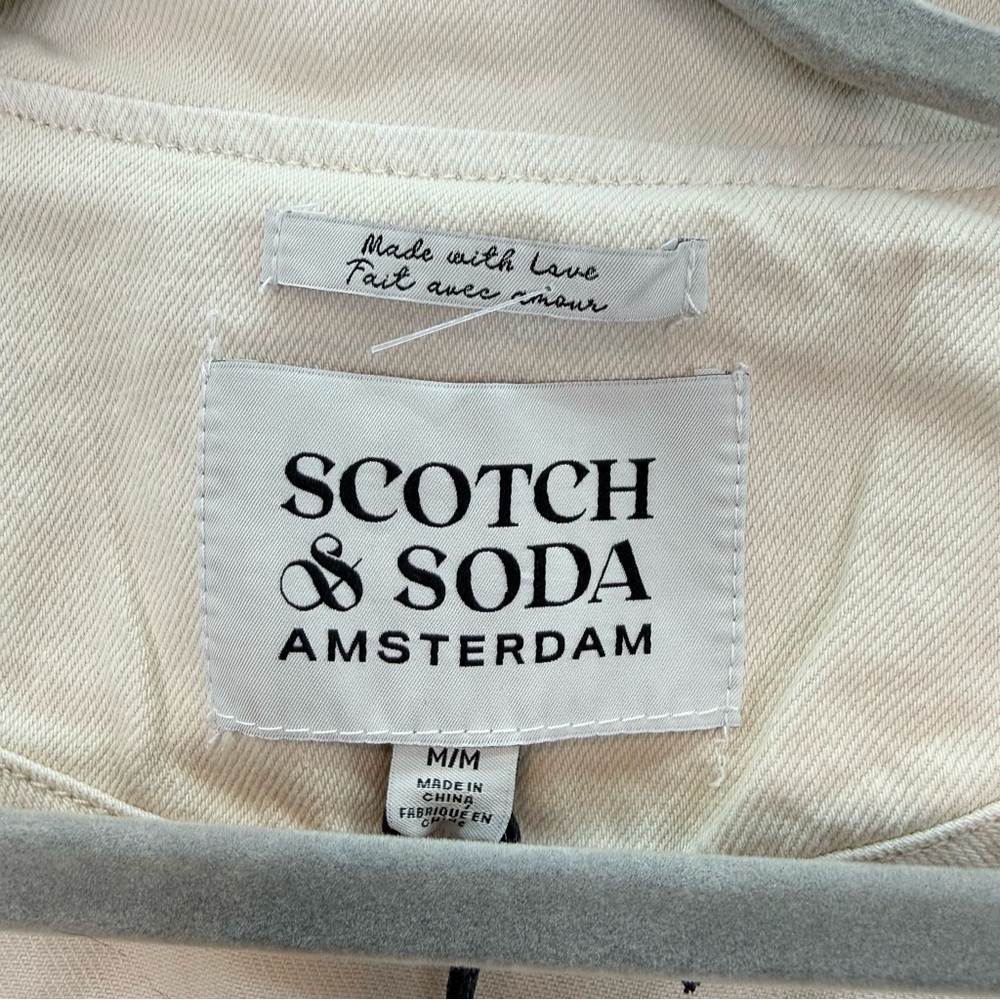 Scotch & Soda New women’s cropped Utility Jacket zip front ivory cotton blend M - Picture 8 of 9